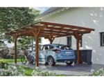 Hornbach Einzelcarport SKAN HOLZ Odenwald inkl. Pfostenanker 428 x 541 cm nussbaum