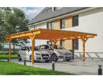 Hornbach Doppelcarport SKAN HOLZ Odenwald inkl. Pfostenanker 640 x 648 cm eiche hell