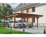 Hornbach Doppelcarport SKAN HOLZ Odenwald inkl. Pfostenanker 640 x 648 cm nussbaum