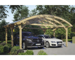 Doppelcarport SKAN HOLZ Franken inkl. Pfostenanker 635 x 541 cm natur