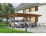 Hornbach Doppelcarport SKAN HOLZ Odenwald inkl. Pfostenanker 640 x 541 cm nussbaum