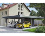 Hornbach Doppelcarport SKAN HOLZ Wendland inkl. Abstellraum, Pfostenanker 630 x 879 cm schiefer