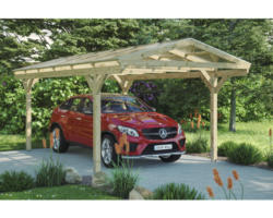 Einzelcarport SKAN HOLZ Westerwald inkl. Pfostenanker 362 x 648 cm natur