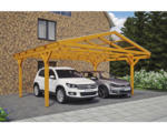 Hornbach Doppelcarport SKAN HOLZ Westerwald inkl. Pfostenanker 570 x 541 cm eiche hell