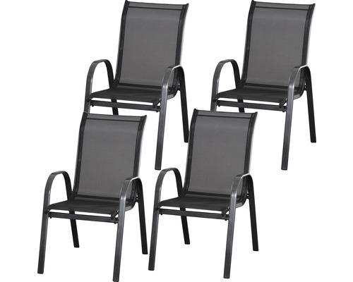 Gartenmöbelset Gardamo 4 -Sitzer bestehend aus: 4 Stühle Metall anthrazit