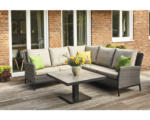Hornbach Gartenmöbelset Siena Garden 2 -Sitzer bestehend aus: 2 Bänke,1 Eckmodul, Tisch Metall beige