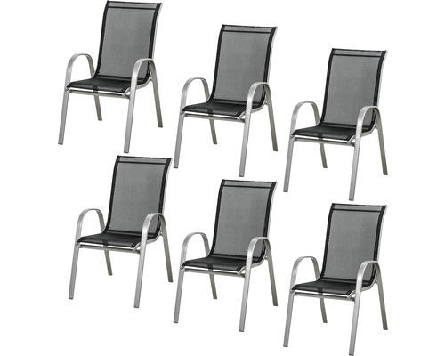 Gartenmöbelset Gardamo 6 -Sitzer bestehend aus: 6 Stühle Metall silber