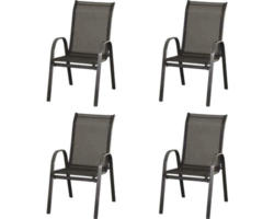 Gartenmöbelset Gardamo 4 -Sitzer bestehend aus: 4 Stühle Metall silber