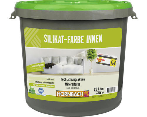 HORNBACH Silikatfarbe Mineralfarbe innen weiß 25 L