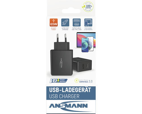 Ladeadapter USB-Ladegerät Ansmann 254PD schwarz