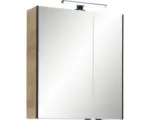 Hornbach LED-Spiegelschrank Pelipal Quickset 395 2-türig 60x20x70 cm eiche riviera