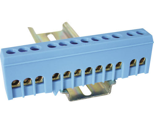 Nullschiene Klemme isoliert, 230/400VAC, 63A, 6×9mm, 12P, IP20, blau 1 Stk.