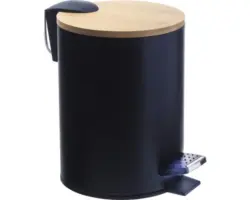 Treteimer Tasir 3 Liter schwarz matt/Bambus