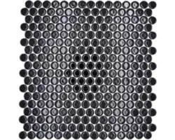 Keramikmosaik Knopf 890N 32,0x30,5 cm schwarz