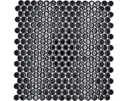 Keramikmosaik Knopf 890N 32,0x30,5 cm schwarz