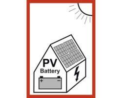 Hinweisschild PV mit Batterie 148x210 mm