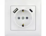 Hornbach Steckdose E2 Logus90 unterputz Ladeanschluss USB A und USB C, weiß