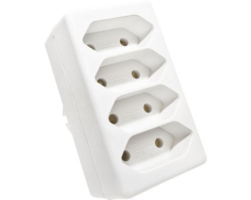 Adapterstecker 4-fach Euro weiß