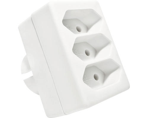 Adapterstecker 3-fach Euro weiß