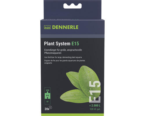 Aquariumpflanzendünger Dennerle Plant System E15, 20 Stück Eisendünger Tabletten