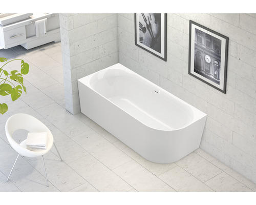 Raumsparbadewanne Ottofond Afinar Corner rechts 180x80x60 cm weiß glänzend