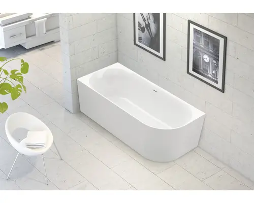 Raumsparbadewanne Ottofond Afinar Corner rechts 180x80x60 cm weiß glänzend