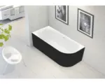 Hornbach Raumsparbadewanne Ottofond Afinar Corner rechts 180x80x60 cm weiß schwarz glänzend