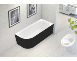 Raumsparbadewanne Ottofond Afinar Corner links 180x80x60 cm weiß schwarz