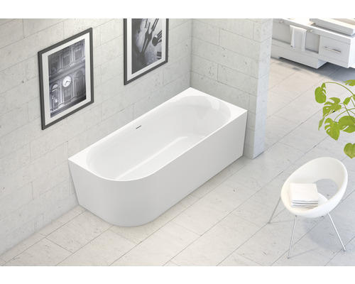 Raumsparbadewanne Ottofond Afinar Corner links 180x80x60 weiß glänzend