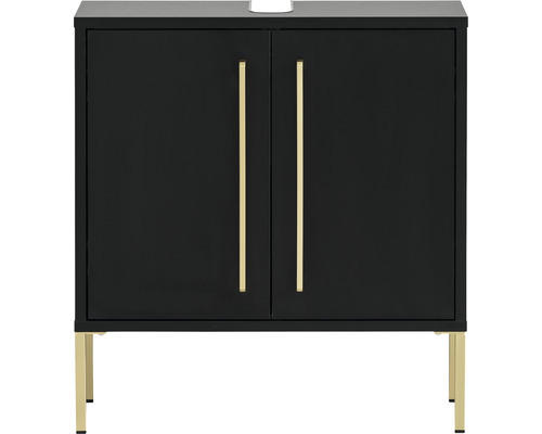 Waschtischunterschrank Möbelpartner Sarah 61,2x57,1x30,1 cm ohne Waschbecken schwarz