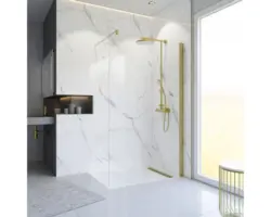 Raumdusche Schulte ExpressPlus Alexa Style 2.0 900x2000 mm Echtglas Klar hell gold mit schmutzabweisender Glasbeschichtung