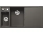 Hornbach Spüle Blanco Axia III 6 S links 510x1000 mm mit Esche-Compound Brückenschneidbrett vulkangrau