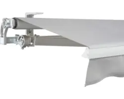SOLUNA Gelenkarmmarkise Concept 4x2 Stoff Dessin 7552 Gestell Silber E6EV1 eloxiert Antrieb links inkl. Motor und Wandschalter