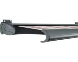 SOLUNA Kassettenmarkise Exklusiv 5x1,5 Dessin 8935 Gestell RAL 7016 anthrazitgrau Antrieb links inkl. Motor und Wandschalter