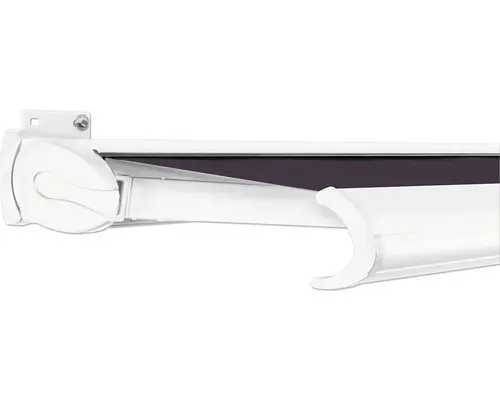 SOLUNA Kassettenmarkise Exclusiv 3x2,5 Stoff Dessin S2119 Gestell RAL 9016 verkehrsweiß Antrieb links inkl. Motor und Wandschalter