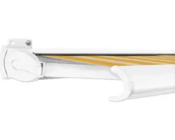 SOLUNA Kassettenmarkise Exclusiv 5x2,5 Stoff Dessin 30A774 Gestell RAL 9016 verkehrsweiß Antrieb links inkl. Motor und Wandschalter