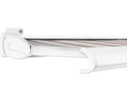 SOLUNA Kassettenmarkise Exclusiv 5x2 Stoff Dessin 8935 Gestell RAL 9016 verkehrsweiß Antrieb links inkl. Motor und Wandschalter