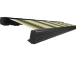 Hornbach SOLUNA Kassettenmarkise Exquisit 5x3,5 Dessin 320b70 Gestell DB703 dunkelgrau Antrieb links inkl. Motor und Wandschalter