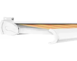 SOLUNA Kassettenmarkise Exclusiv 3x2,5 Stoff Dessin 320180 Gestell RAL 9016 verkehrsweiß Antrieb links inkl. Motor und Wandschalter