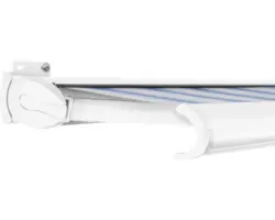 SOLUNA Kassettenmarkise Exclusiv 2,5x2 Stoff Dessin 320234 Gestell RAL 9016 verkehrsweiß Antrieb links inkl. Motor und Wandschalter