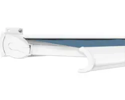 SOLUNA Kassettenmarkise Exclusiv 4,5x2 Stoff Dessin 320916 Gestell RAL 9016 verkehrsweiß Antrieb links inkl. Motor und Wandschalter