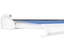 SOLUNA Kassettenmarkise Exclusiv 3x1,5 Stoff Dessin S2828 Gestell RAL 9016 verkehrsweiß Antrieb links inkl. Motor und Wandschalter