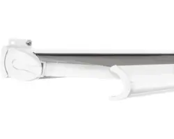 SOLUNA Kassettenmarkise Exclusiv 2,5x2 Stoff Dessin 320925 Gestell RAL 9016 verkehrsweiß Antrieb links inkl. Motor und Wandschalter