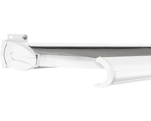 SOLUNA Kassettenmarkise Exclusiv 2,5x2 Stoff Dessin 320925 Gestell RAL 9016 verkehrsweiß Antrieb links inkl. Motor und Wandschalter