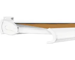 SOLUNA Kassettenmarkise Exclusiv 2,5x1,5 Stoff Dessin S2180 Gestell RAL 9016 verkehrsweiß Antrieb links inkl. Motor und Wandschalter