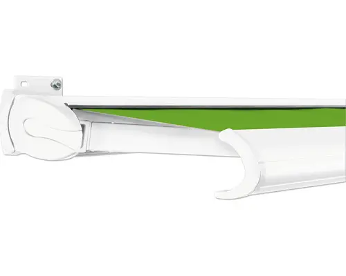 SOLUNA Kassettenmarkise Exclusiv 3,5x2 Stoff Dessin S2246 Gestell RAL 9016 verkehrsweiß Antrieb links inkl. Motor und Wandschalter