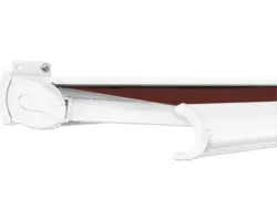 SOLUNA Kassettenmarkise Exclusiv 2,5x2 Stoff Dessin S2209 Gestell RAL 9016 verkehrsweiß Antrieb links inkl. Motor und Wandschalter