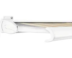 SOLUNA Kassettenmarkise Exclusiv 2,5x2 Stoff Dessin S2238 Gestell RAL 9016 verkehrsweiß Antrieb links inkl. Motor und Wandschalter