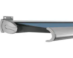 SOLUNA Kassettenmarkise Exclusiv 4,5x2,5 Stoff Dessin 320916 Gestell E6EV1 silber eloxiert Antrieb links inkl. Motor und Wandschalter