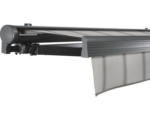 Hornbach SOLUNA Halbkassettenmarkise Comfort 6x4 Dessin D420 Gestell DB703 dunkelgrau Antrieb links inkl. Kurbel